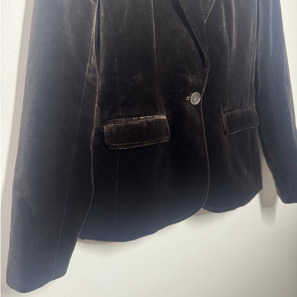 J.Crew Blazer Women Size 0 Brown Velvet Preppy Old Money Clean Girl Career Work - Picture 3 of 7